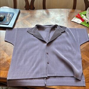 Issey Miyake Homme Plissé Lavender Pleated Top